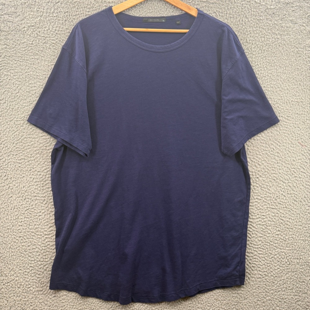 Greyson T-Shirt Mens XL Navy Blue Short Sleeve 100% Cotton Crewneck Casual Golf